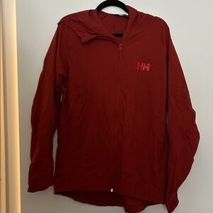 Helly Hansen Red Hooded Windbreaker Jacket